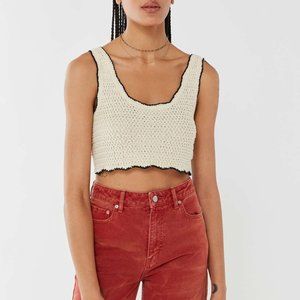UO crochet tie-back cropped tank (Small)